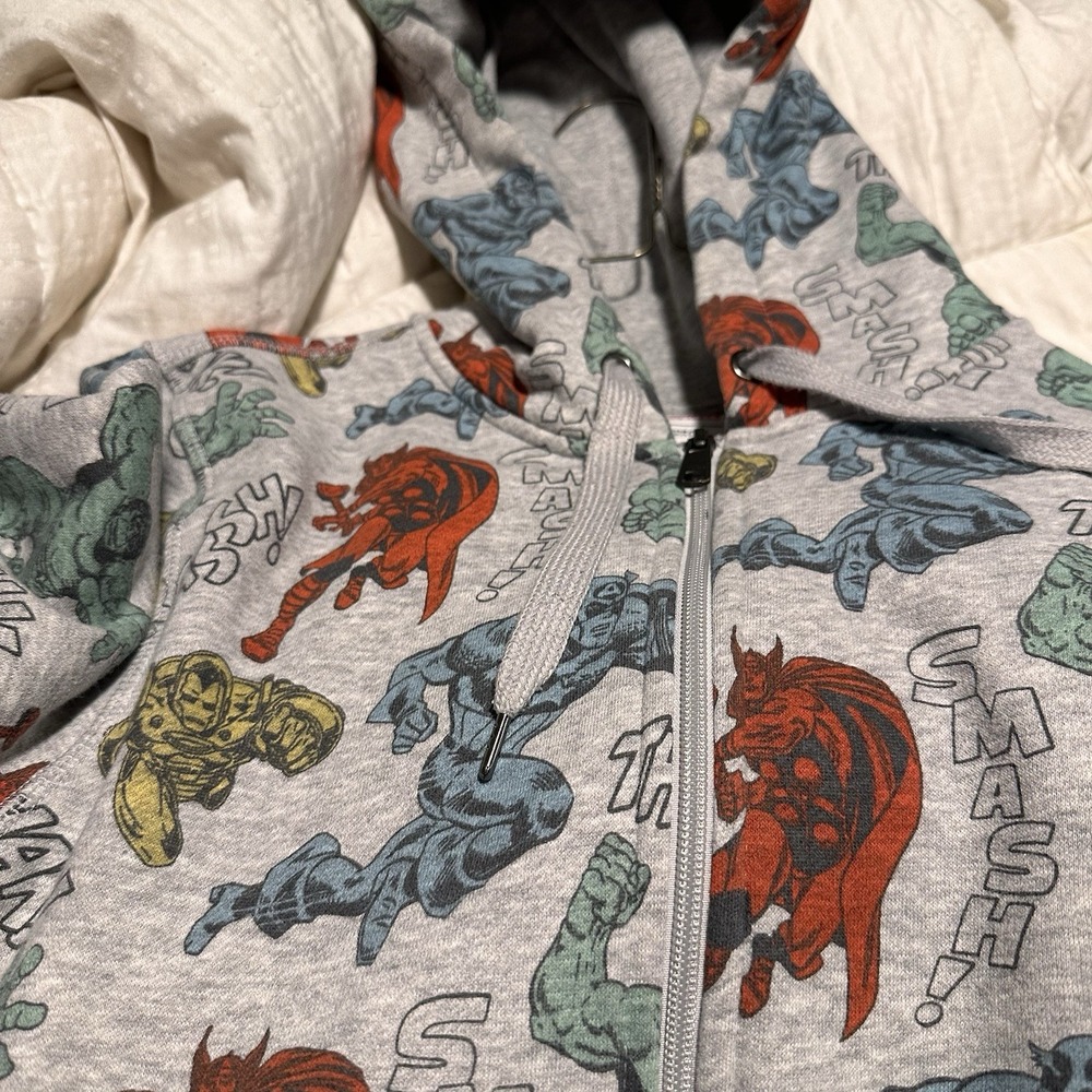 Marvel Sweatshirt Full Zipper Size XS Hulk Thor Captain‎ America - Picture 14 of 15